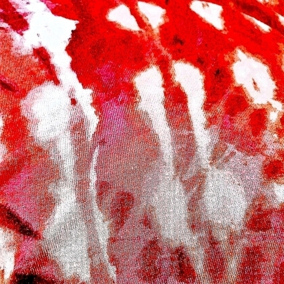 Style & Co pl Raspberry Tie Dye Elastic Neckline Long Sleeves Ruffle Hem… - Picture 7 of 12